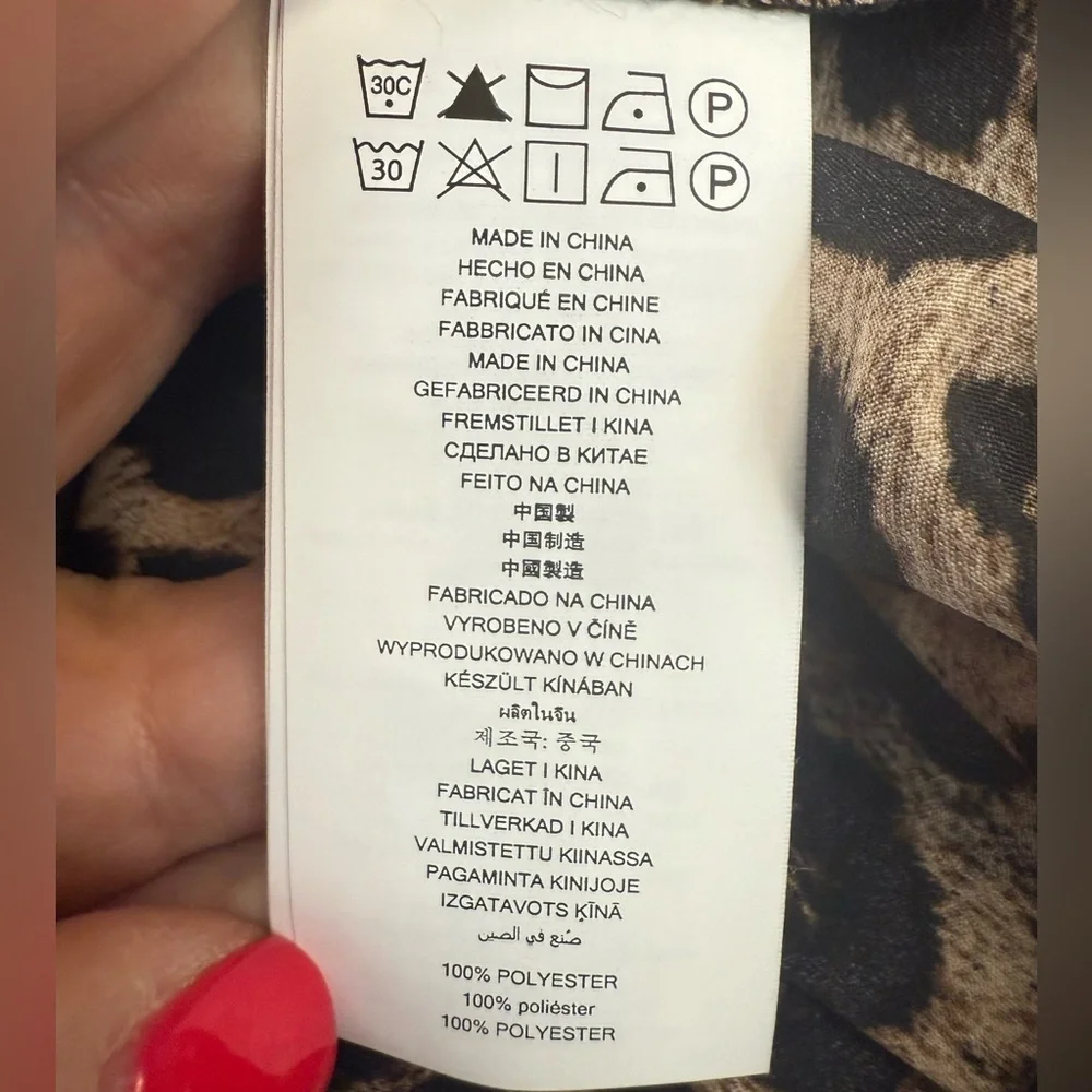 Michael, Michael Kors Leopard Print Long Sleeve V-neck Belted Dress Size XS